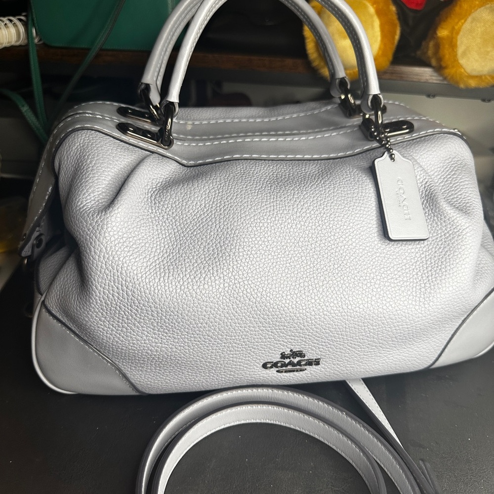 Coach Light Gray Leather Handbag